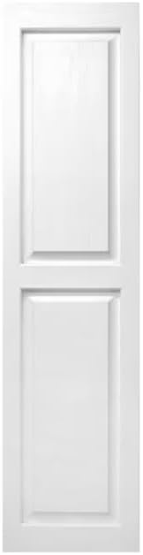 Homeside Raised Panel Vinyl Shutter 1 Pair 14-1/2in. x 81in. 930 White - Image 3