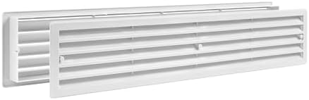 17.7 x 3.6 Inch Door Vent Cover – Two-Sided White Plastic Vent Cover by VezoWorks