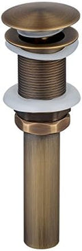 Antique Brass Pop Up Drain for Bathroom Vessel Sinks No Overflow by beelee