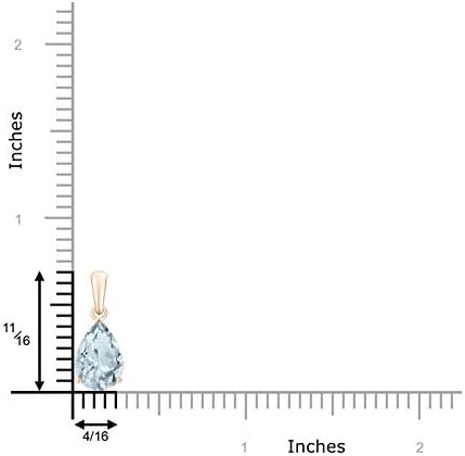Angara Natural Aquamarine Solitaire Pendant for Women | Pear-Shaped Aquamarine Solitaire Pendant in 14K Solid Gold/Silver/Platinum With 18" Chain | March Birthday, Gemstone Jewelry Gift
