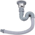 1 Pcs Stainless Steel Sink Drain Assembly, S-trap Drainer, S Bend Hose & Wire by Unknown