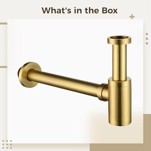 Bathroom Basin Sink Bottle Trap, Brushed Gold 304 Stainless Steel G1-1/4 Inch - Image 4