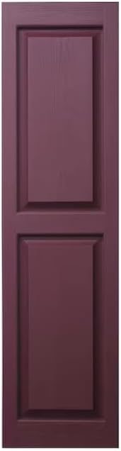 Homeside Raised Panel Vinyl Shutter 1 Pair 14-1/2in. x 51in. 090 Bordeaux - Image 3