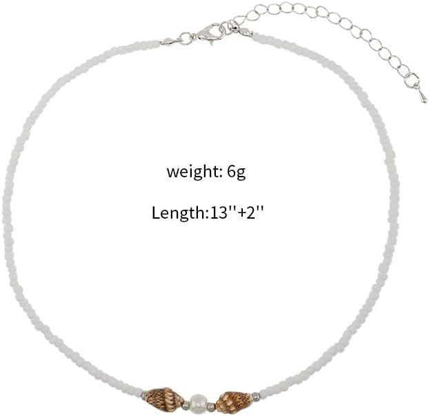 Women's Shell Starfish Boho Layered Beaded Necklace Choker for Summer Beach Vacation Gifts for Birthday/Anniversary/Christmas