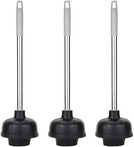 SteadMax Rubber Toilet Plunger, Double Thrust Force Cup, Heavy Duty, Commercial by Steadmax