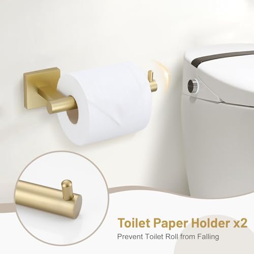 Lairuier 10-Piece Brushed Gold Bathroom Accessories, Towel Bar Set - Image 4