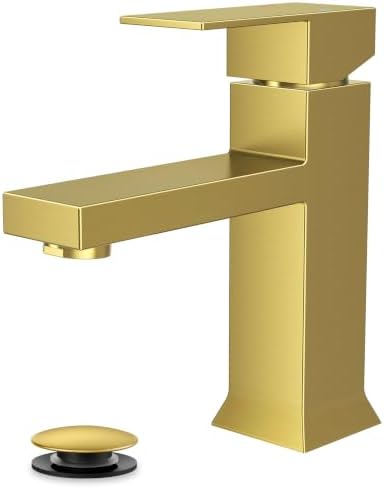 FORIOUS Bathroom Faucet 1 Hole Single Handle Vanity Sink Faucet Gold by FORIOUS