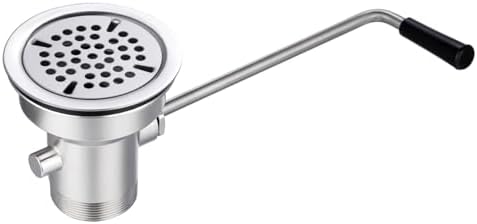 3-1/2" Commercial Sink Drain NO-Overflow, Twist Handle Waste Drain Valve by Sepaitek