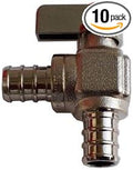 10 Pack XFITTING 1/2" Pex Mini Angle Ball Valve, Full Port, 1/4 Turn by XFITTING