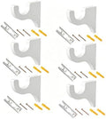 6 Pack White Curtain Hooks for Wall, Wooden Shower Rod Holder by Unknown