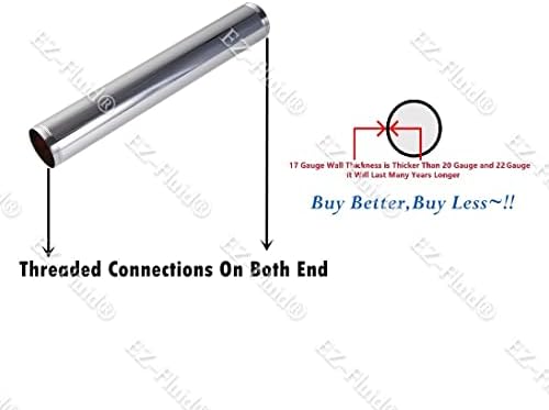 EZ-FLUID Heavy Duty Commercial 1-1/4"OD x 12-In 17GA Chrome Brass Tubular - Image 2