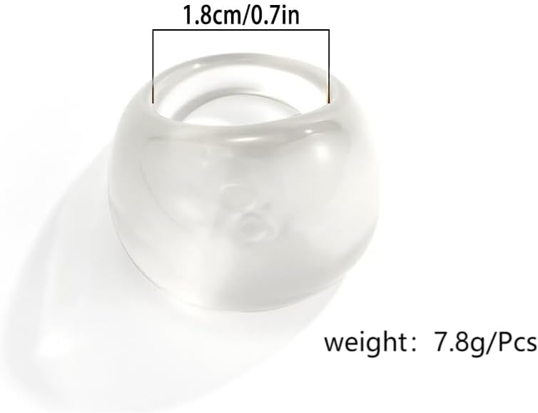 Rrdaily Cute Resin Ring for Women, Chunky Acrylic Plastic Rings Simple Aesthetic Jewelry Christmas Birthday Gifts