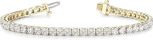 Houston Diamond District 3 to 50 Carat Classic LAB GROWN Diamond Tennis Bracelet 4 Prong Ultra Premium Collection (E-F Color, VS2-SI1 Clarity)