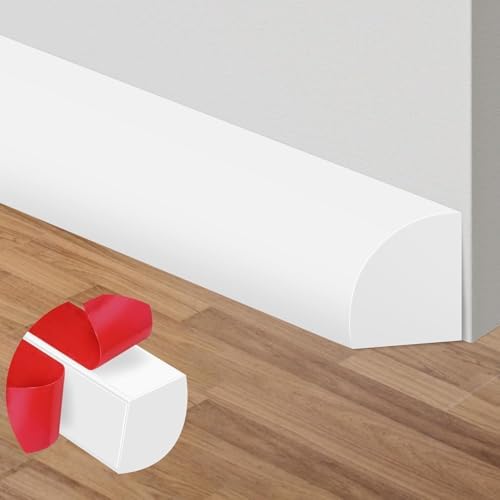 ToLanbbt Flexible Quarter Round Molding, 240 Inch Peel and Stick Rubber Trim by ToLanbbt