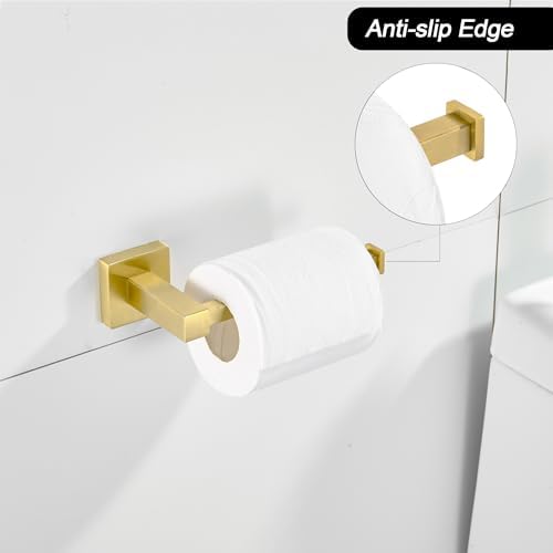 Leyden Gold Toilet Paper Holder Hand Towel Holder, Brushed Brass Toilet Roll - Image 3
