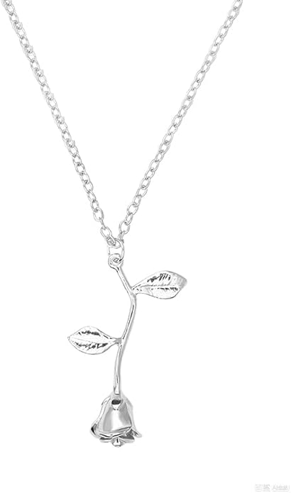 ONLYJUMP Rose Alloy Necklace for Women Heart Pendant Copper Zircon Light Luxury Fashion Jewelry Dainty Romantic Statement Necklace for Daily Wear Ideal Valentine's Day Anniversary Birthday Gift