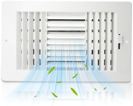 12x8 Inch FanGoFast Ceiling Register 3-Way Plastic Sidewall Ceiling Air Vent by FanGoFast