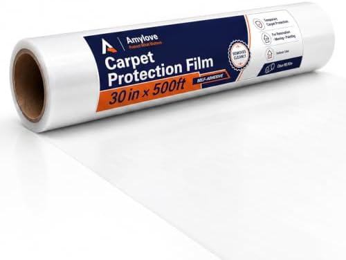 Amylove 30 Inch X 500 ft Carpet Plastic Protection Film, Transparent by Amylove