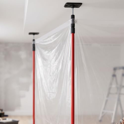 Fafeicy Adjustable Dust Barrier Pole Kit, 4 Pack - Image 2