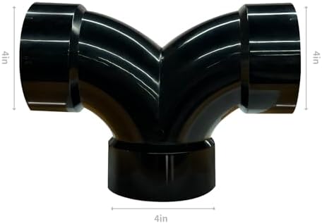 Lesso 4''Double Degree 90 ELBOW ABS pipe fittings Black, 4 Inch - Image 2