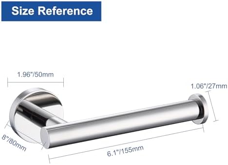 TASTOS Polished Chrome Toilet Paper Holder SUS304 Stainless Steel, Modern Round - Image 4