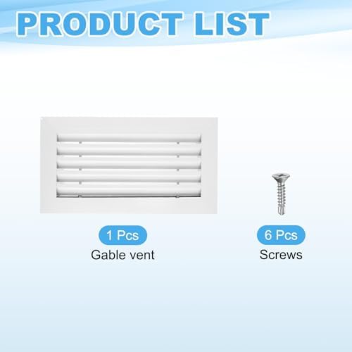 PATIKIL 10 x 18 Inch Gable Vent, 16 x 8 Inch Duct Opening Size - Image 3