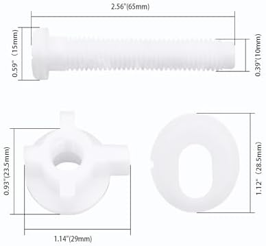 6 Pack Toilet Seat Screws Replacement LWTCUJOH Plastic Toilet Seat Hinge Bolts - Image 2