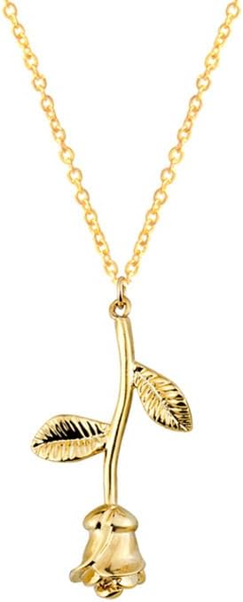 ONLYJUMP Rose Alloy Necklace for Women Heart Pendant Copper Zircon Light Luxury Fashion Jewelry Dainty Romantic Statement Necklace for Daily Wear Ideal Valentine's Day Anniversary Birthday Gift