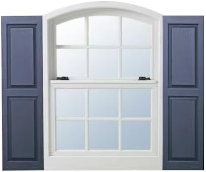 Homeside Raised Panel Vinyl Shutter 1 Pair 14-1/2in. x 55in. 049 Royal - Image 4