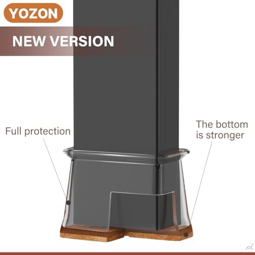 YOZON Chair Leg Floor ProtectorsSilicone Caps Felt Furniture Pads Covers - Image 2