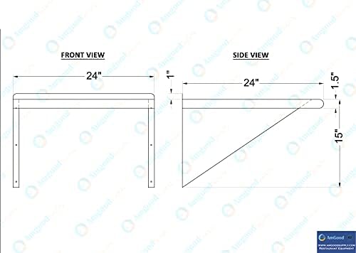 AmGood 24 in. x 24 in. Stainless Steel Wall Mount Shelf - Image 5