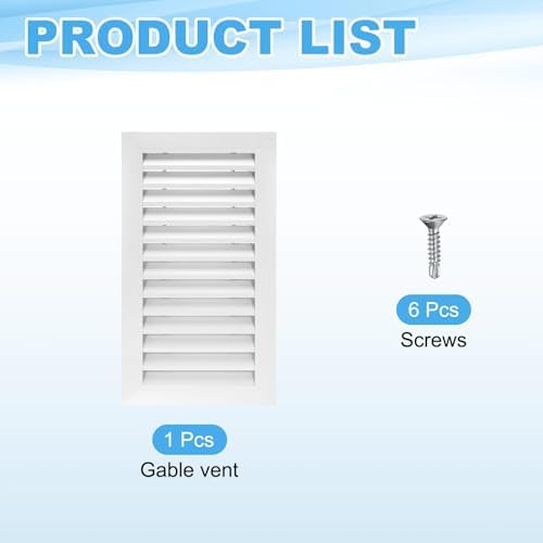 PATIKIL 22 x 12 Inch Gable Vent, 10 x 20 Inch Duct Opening Size - Image 3