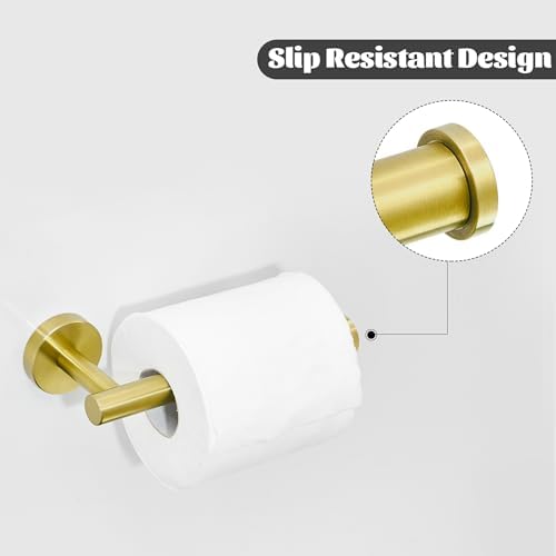 Leyden Toilet Paper Holder Towel Ring Brushed Gold Bathroom Hardware Hand Towel - Image 3