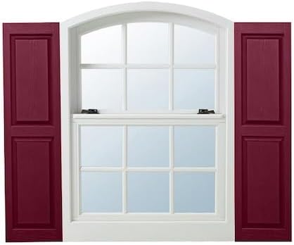 Homeside Raised Panel Vinyl Shutter 1 Pair 14-1/2in. x 67in. 330 Berry - Image 4