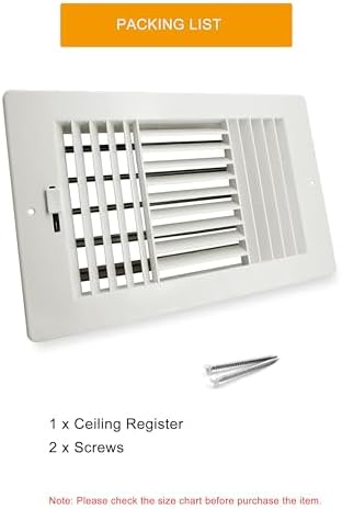 8x4 Inch FanGoFast Ceiling Register 3-Way Plastic Sidewall Ceiling Air Vent - Image 7