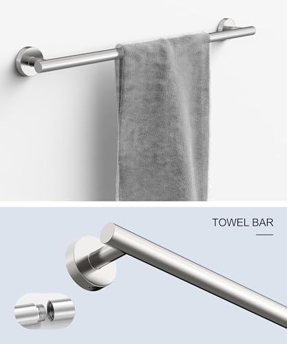 Brushed Nickel Bathroom Hardware Accessories Set 5 Pcs - Image 2