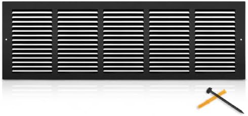 30x8 Black Steel Return Air Grille, Fits 30"W x 8"H Duct Opening by SmartSolutionsforHome