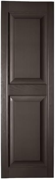 Homeside Raised Panel Vinyl Shutter 1 Pair 14-1/2in. x 31in. 035 Brown - Image 3