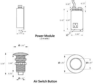 Air Activated Switch Button for Sink Garbage Disposal Part, Matte Black - Image 4