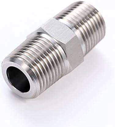 3/8" Male to 3/8" Male NPT Hex Nipple 304 Stainless Steel Threaded Pipe Fittings - Image 4