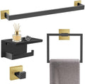 TURS Bathroom Hardware Set Black and Gold 4-Piece Towel Bar Set Include 24 Inch by TURS