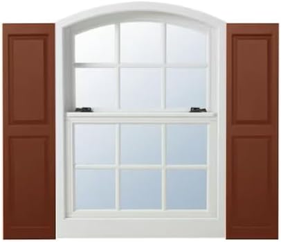 Homeside Raised Panel Vinyl Shutter 1 Pair 14-1/2in. x 63in. 044 Cranberry - Image 4