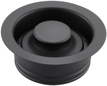 Luxier GD02-M Kitchen Sink Garbage Disposal Flange and Stopper in Matte Black by Luxier