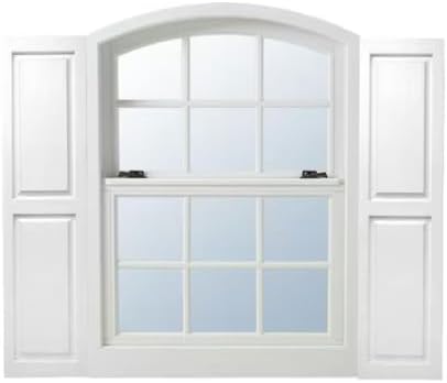 Homeside Raised Panel Vinyl Shutter 1 Pair 14-1/2in. x 81in. 930 White - Image 4