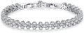 14K Gold Ruby and Emerald Tennis Bracelet for Women,Dainty Love Heart Style Moissanite Adjustable Link Bracelet,Fashion Jewelry Gift for Her