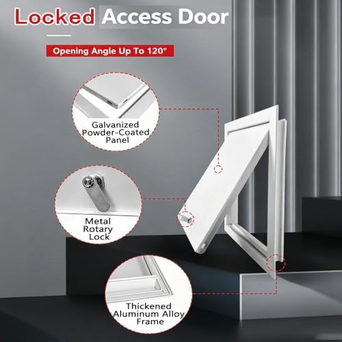 Gray Aluminum Access Door 7x15in Concealed Inspection Panel - Image 3