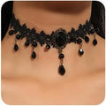 Black Lace Tassels Choker Necklace - Boho Fashion Prom Dainty Sexy Body Chain