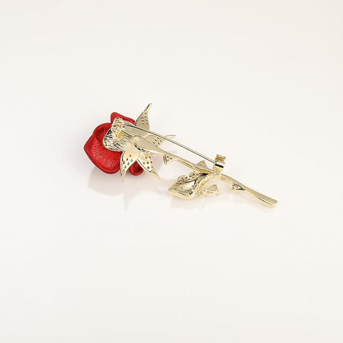 Red Rose Flower Brooches and Pins for Women Costume Jewelry Brooch Pins Broches Jewelry for Women Elegant Lady Pin