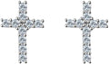S925 Silver Diamond Cross Stud Earrings for Him, Hip-Hop Unisex Style, Fashion Forward Accessory, Stud Diamond Earrings for Women