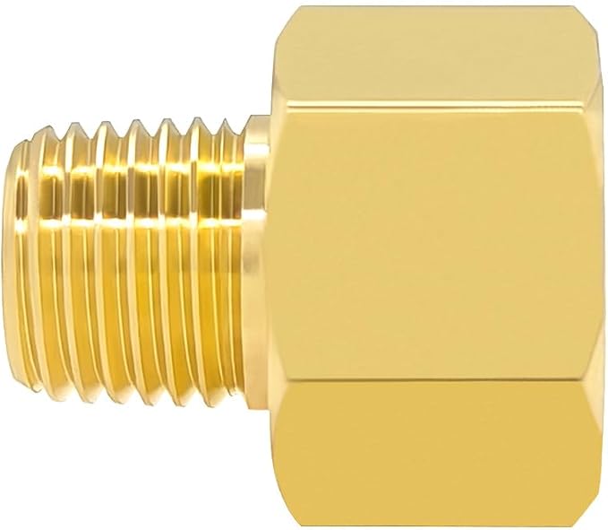 Hooshing 2PCS Brass Pipe Fitting 1/4" NPT Male to 1/2" NPT Female Reducer - Image 4
